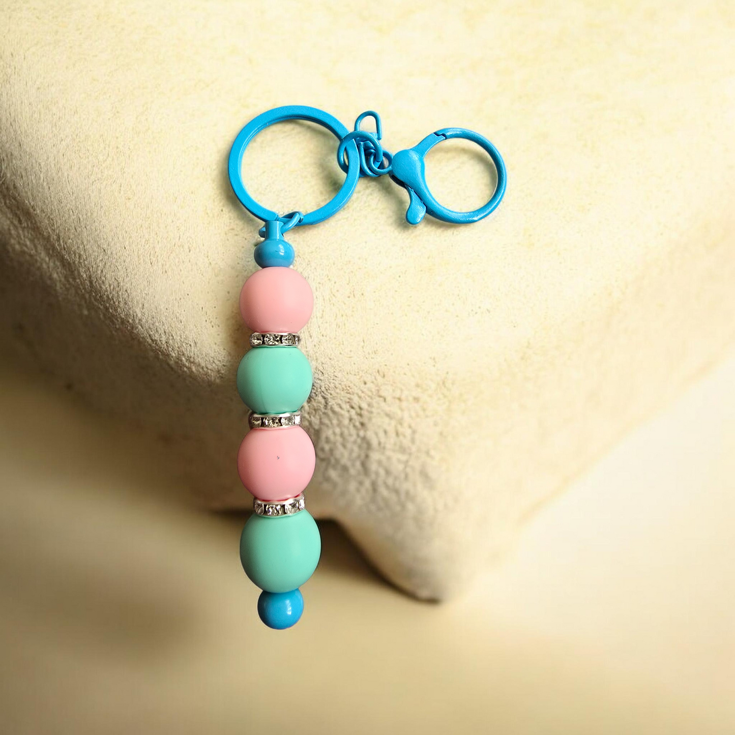 Blue and pink keyring