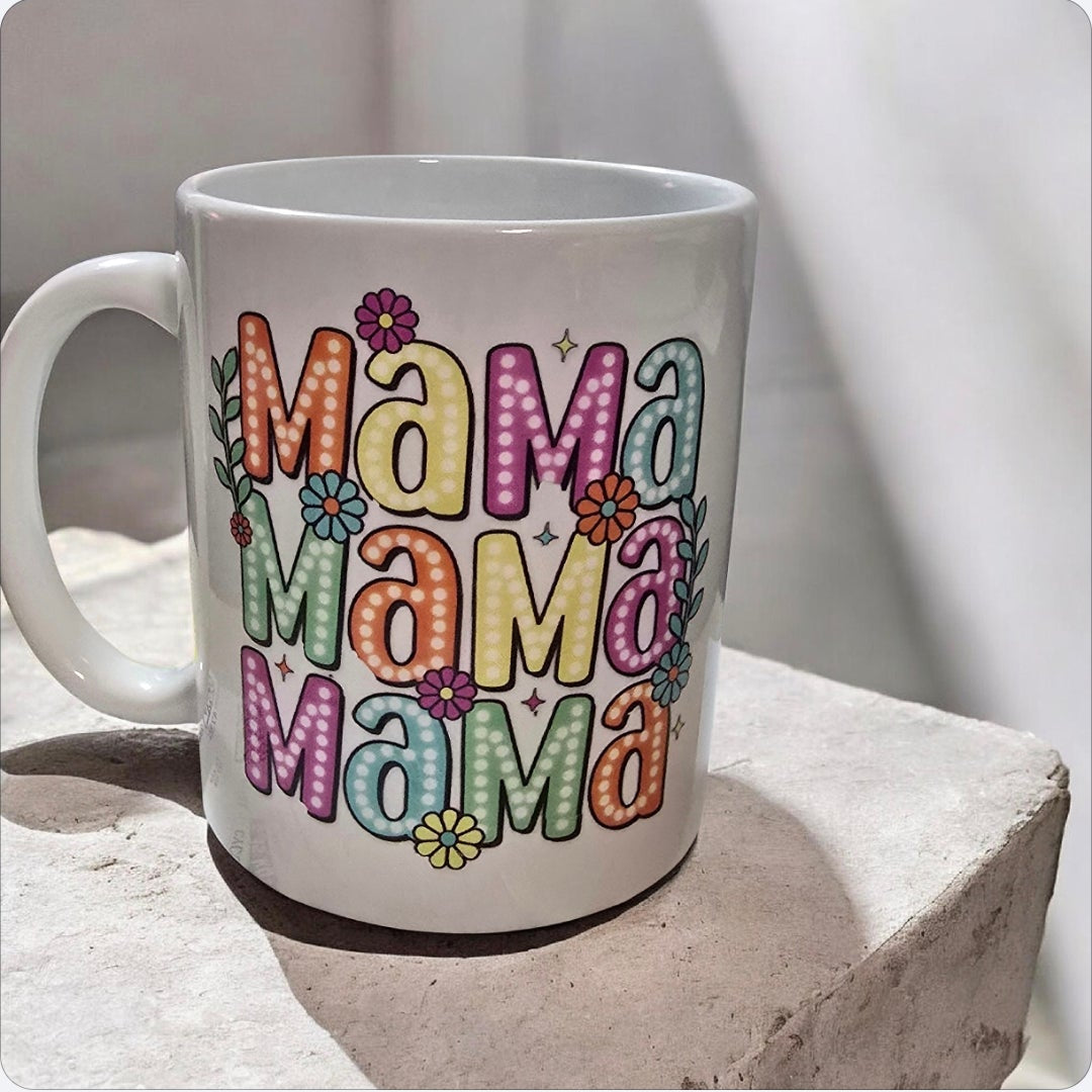Colourful polka dot mama mug