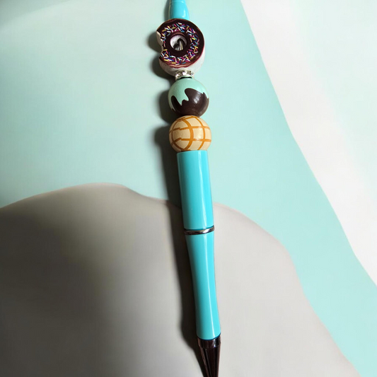 Teal donut pen
