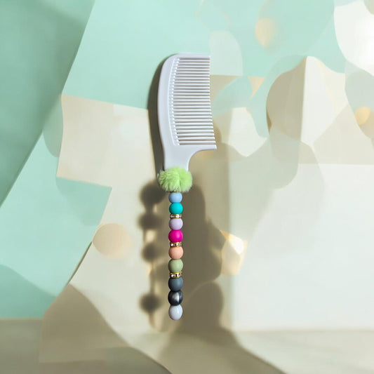 white beaded comb
