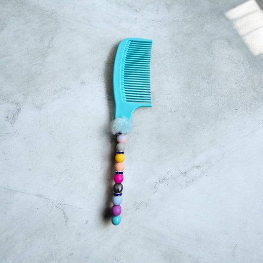 teal beaded combs