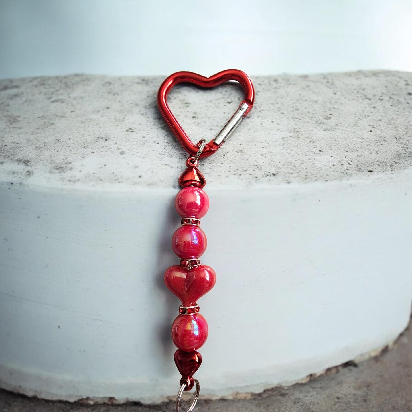 love heart bag charm