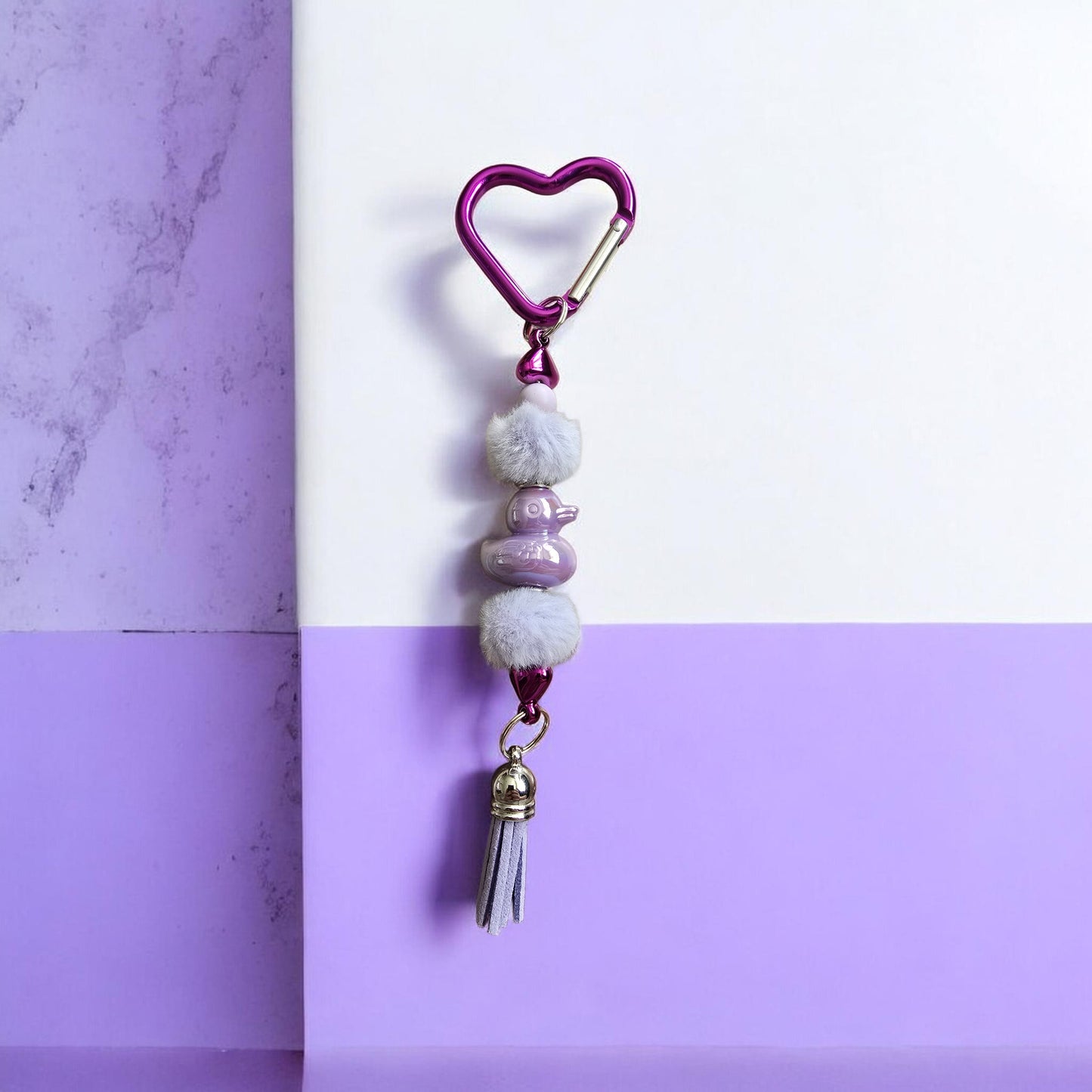 lilac duck bag charm
